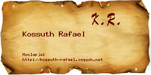 Kossuth Rafael névjegykártya
